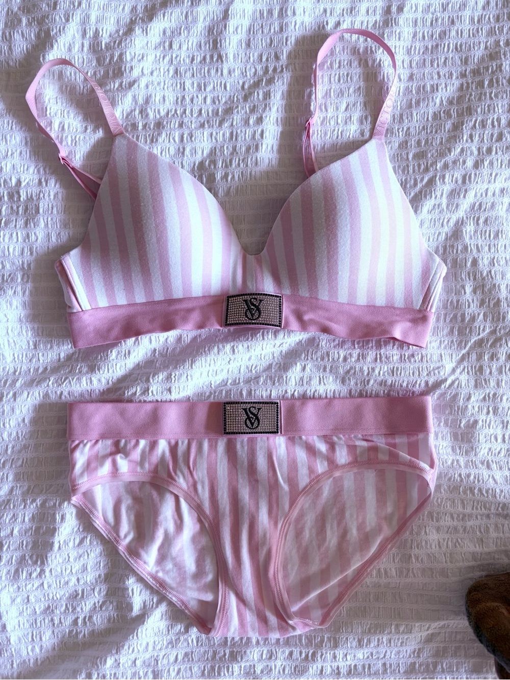 Victoria's Secret Pink Stripe Bra Set